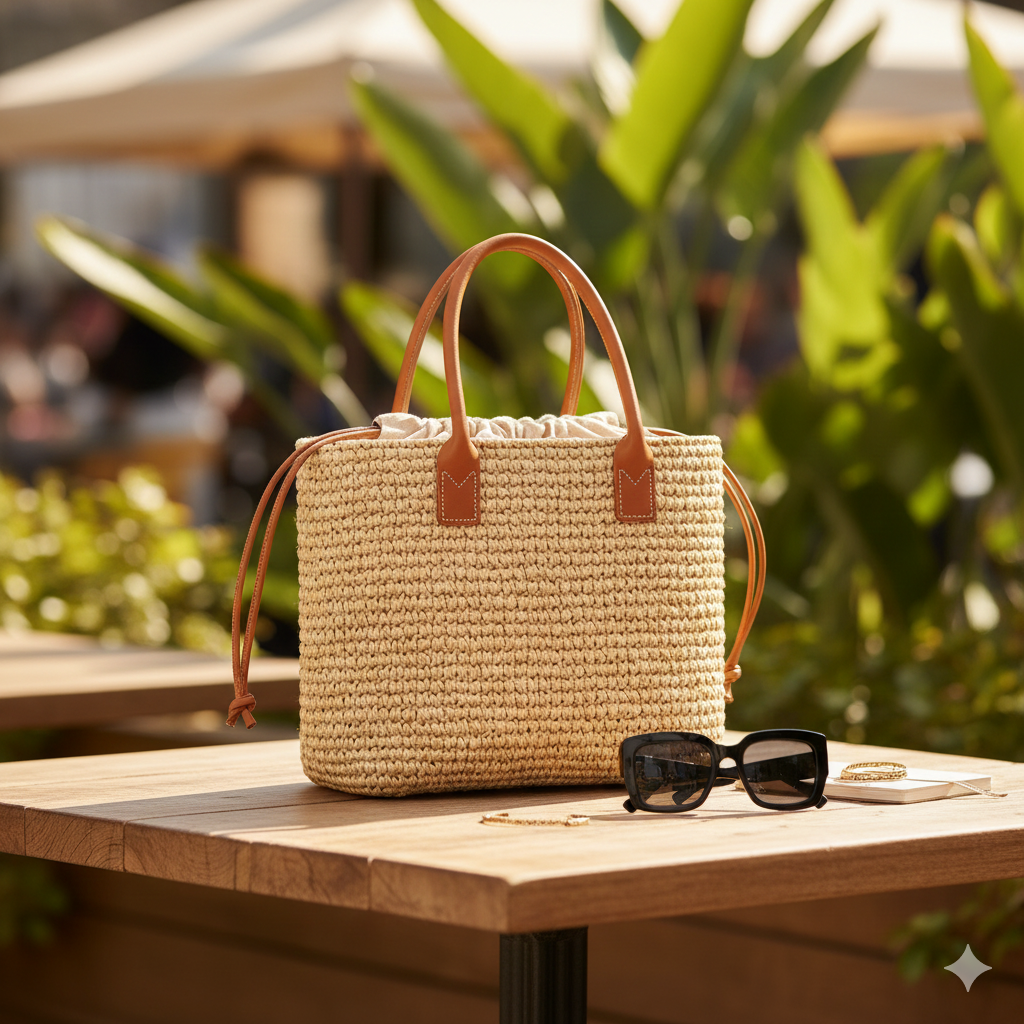 The Sunseeker Woven Basket Bag