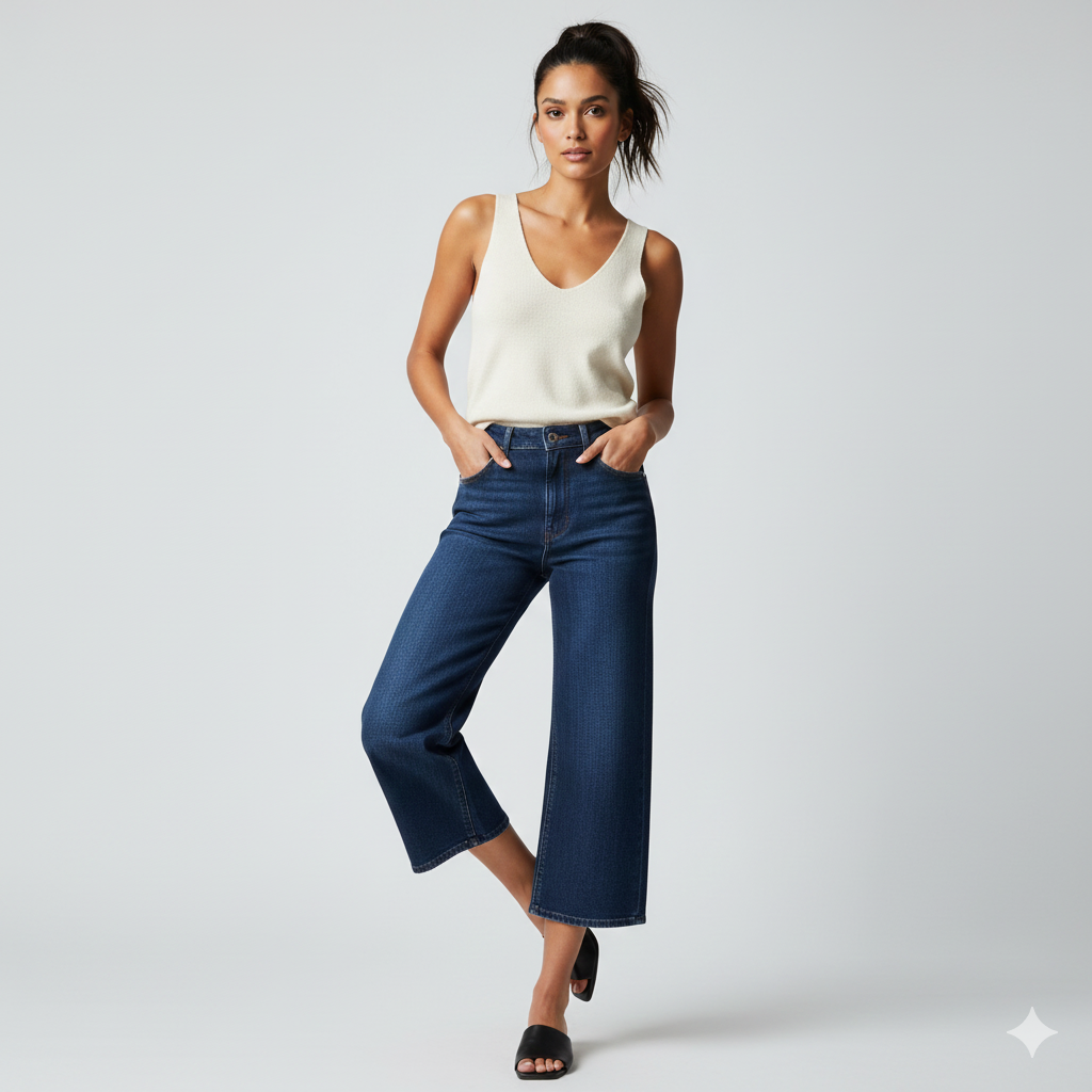 The Wide-Leg Denim Culotte